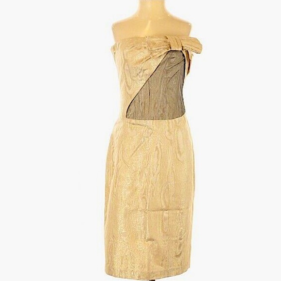Carolina Herrera gold corset inside out dress - great condition, size M